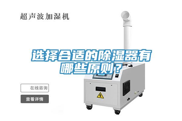 選擇合適的除濕器有哪些原則？