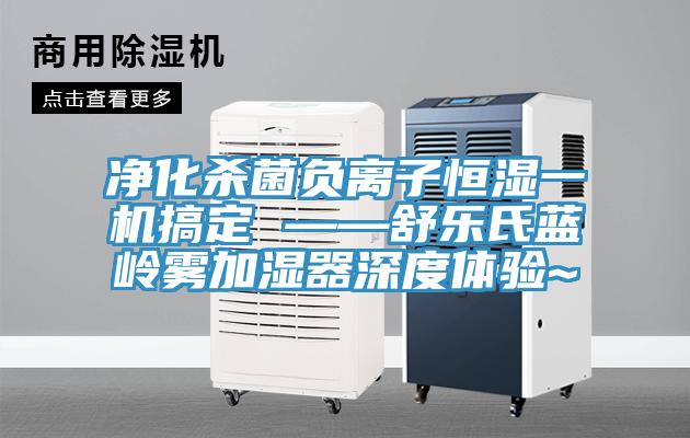 凈化殺菌負(fù)離子恒濕一機(jī)搞定 ——舒樂氏藍(lán)嶺霧加濕器深度體驗(yàn)~