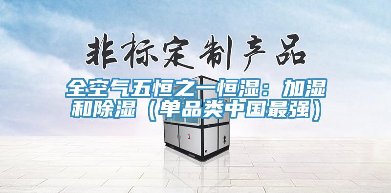 全空氣五恒之一恒濕：加濕和除濕（單品類中國最強）