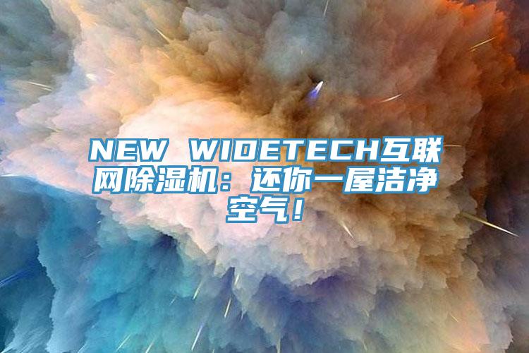 NEW WIDETECH互聯(lián)網(wǎng)除濕機：還你一屋潔凈空氣！