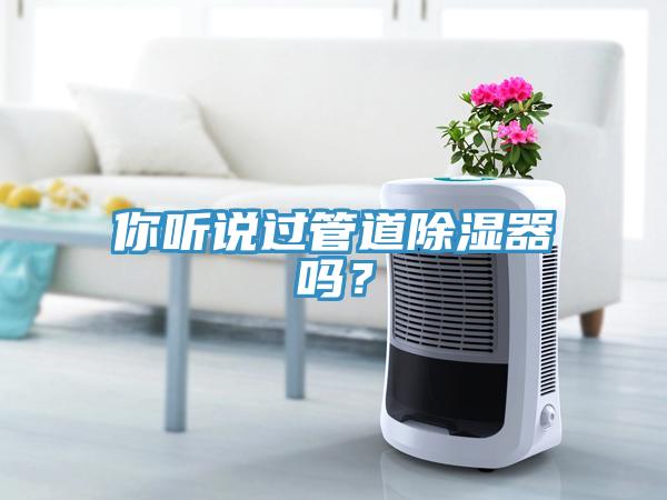 你聽說過管道除濕器嗎？